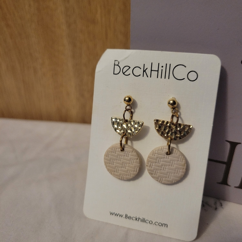 BeckHillCo Gold and Light Pink Earrings